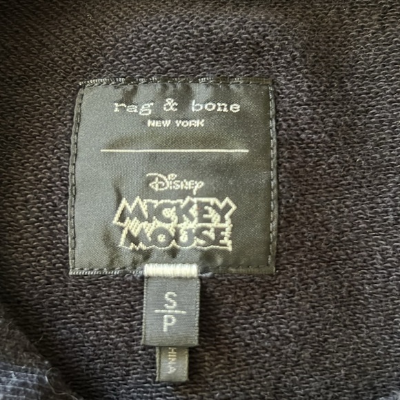 RAG & BONE DETERMINED MICKEY UNISEX SWEATSHIRT BLACK Size Small - Picture 10 of 12